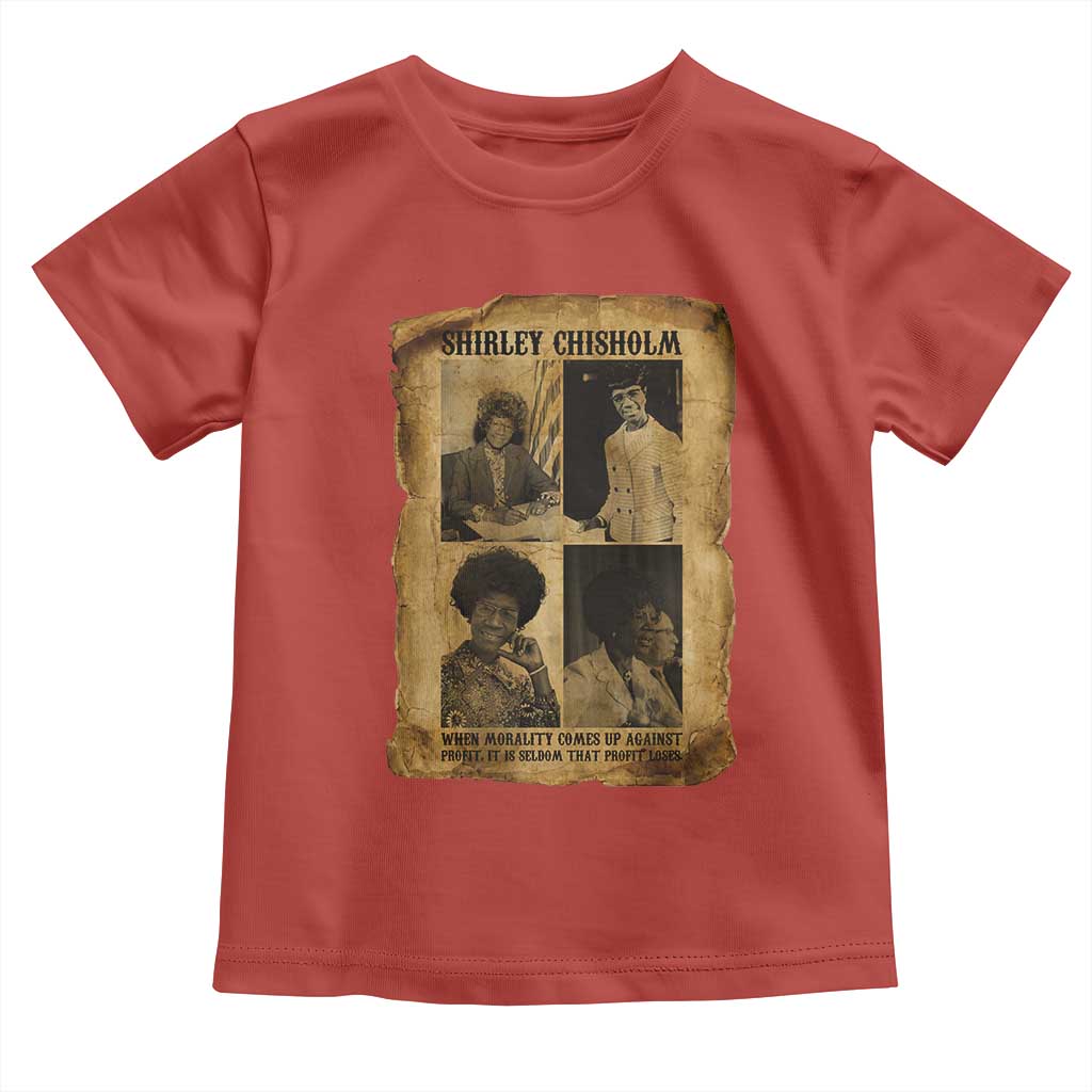 Vintage Shirley Chisholm Toddler T Shirt When Morality Meets Profit Quote TS12 Red Print Your Wear