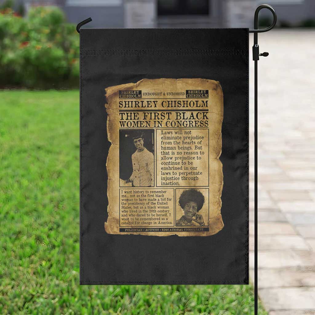 Vintage Newspaper Shirley Chisholm Garden Flag First Black Woman In Congress TS12 Print Your Wear