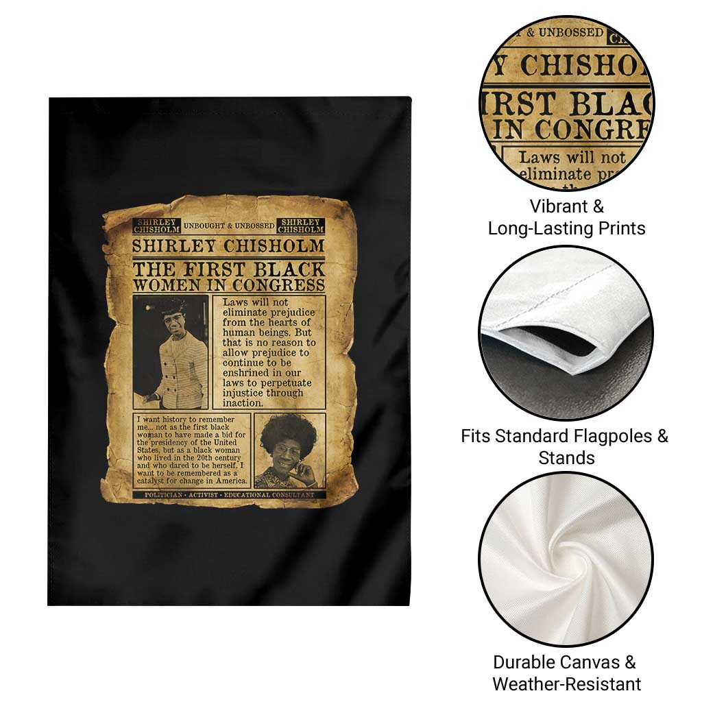 Vintage Newspaper Shirley Chisholm Garden Flag First Black Woman In Congress TS12 Print Your Wear