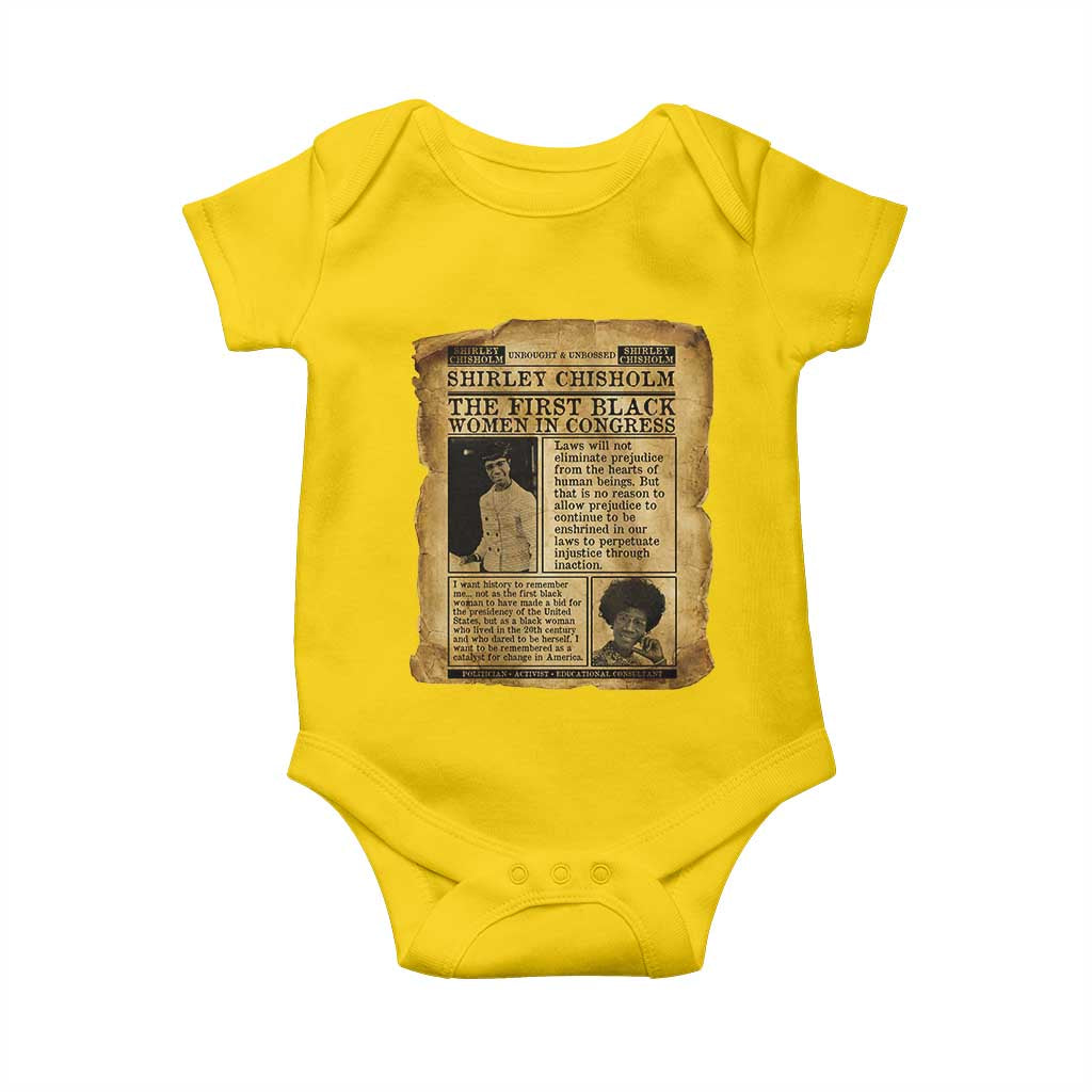 Vintage Newspaper Shirley Chisholm Baby Onesie First Black Woman In Congress TS12 Daisy Print Your Wear