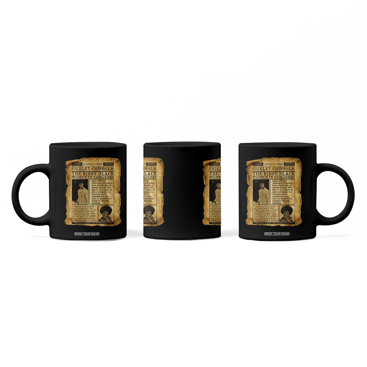 Vintage Newspaper Shirley Chisholm Coffee Mug First Black Woman In Congress TS12 Print Your Wear