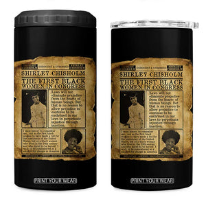 Vintage Newspaper Shirley Chisholm 4 in 1 Can Cooler Tumbler First Black Woman In Congress TS12 One Size: 16 oz Black Print Your Wear
