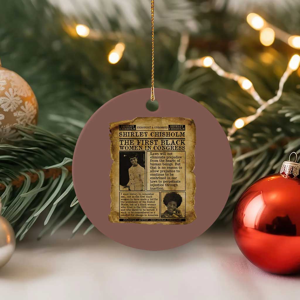 Vintage Newspaper Shirley Chisholm Ceramic Ornament First Black Woman In Congress TS12 1pc Mocha Print Your Wear
