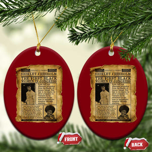 Vintage Newspaper Shirley Chisholm Ceramic Ornament First Black Woman In Congress TS12 Print Your Wear