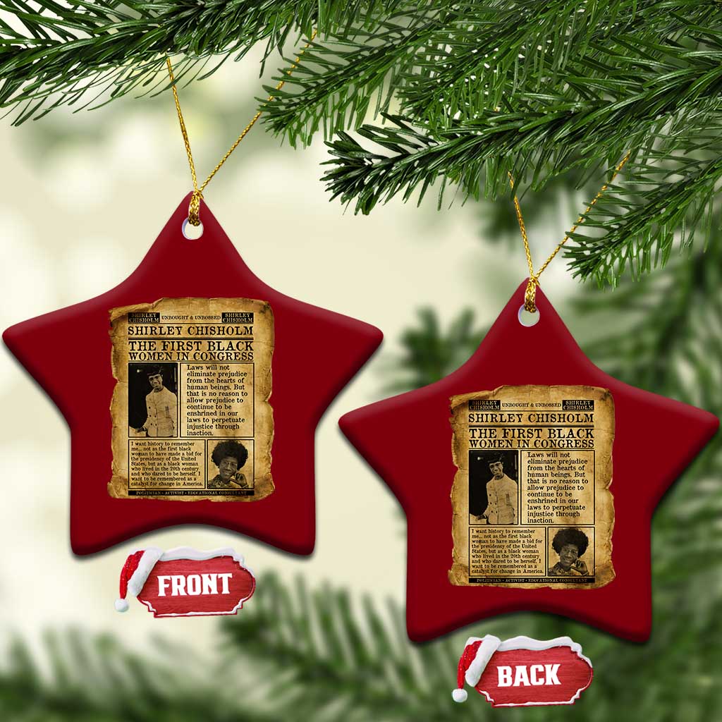 Vintage Newspaper Shirley Chisholm Ceramic Ornament First Black Woman In Congress TS12 Print Your Wear
