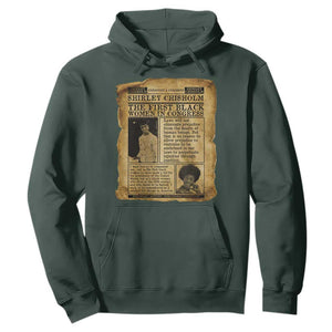 Vintage Newspaper Shirley Chisholm Hoodie First Black Woman In Congress TS12 Dark Forest Green Print Your Wear