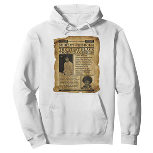 Vintage Newspaper Shirley Chisholm Hoodie First Black Woman In Congress TS12 White Print Your Wear