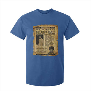 Vintage Newspaper Shirley Chisholm T Shirt For Kid First Black Woman In Congress TS12 Royal Blue Print Your Wear