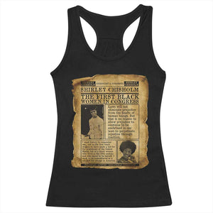 Vintage Newspaper Shirley Chisholm Racerback Tank Top First Black Woman In Congress TS12 Black Print Your Wear