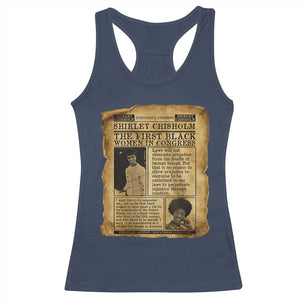 Vintage Newspaper Shirley Chisholm Racerback Tank Top First Black Woman In Congress TS12 Navy Print Your Wear