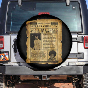 Vintage Newspaper Shirley Chisholm Spare Tire Cover First Black Woman In Congress TS12 No hole Black Print Your Wear