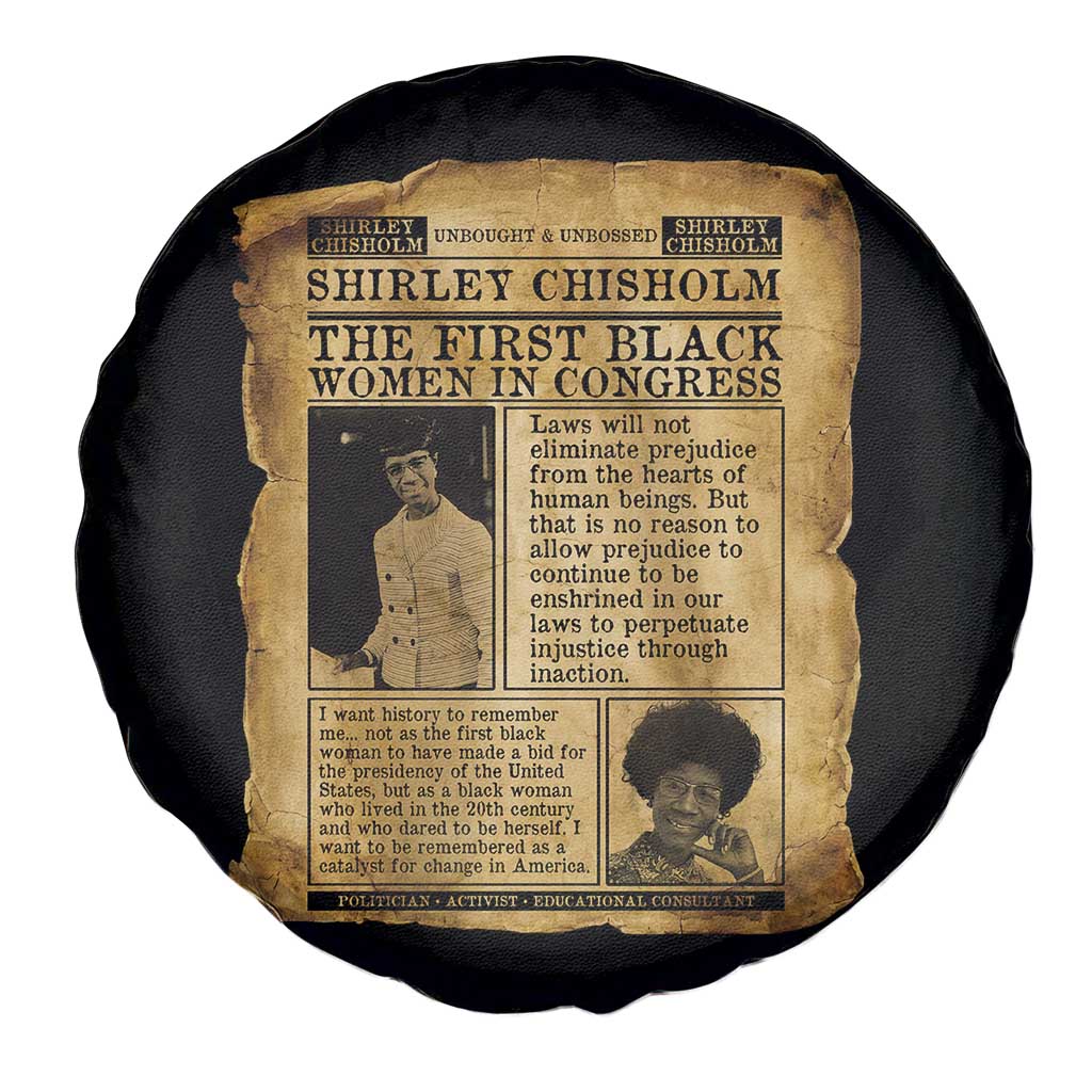 Vintage Newspaper Shirley Chisholm Spare Tire Cover First Black Woman In Congress TS12 Print Your Wear