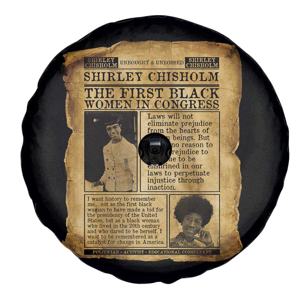 Vintage Newspaper Shirley Chisholm Spare Tire Cover First Black Woman In Congress TS12 Print Your Wear