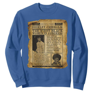 Vintage Newspaper Shirley Chisholm Sweatshirt First Black Woman In Congress TS12 Royal Blue Print Your Wear