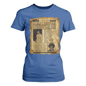 Vintage Newspaper Shirley Chisholm T Shirt For Women First Black Woman In Congress TS12 Royal Blue Print Your Wear