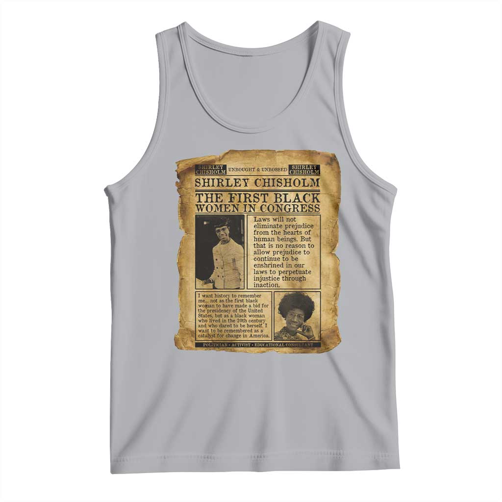 Vintage Newspaper Shirley Chisholm Tank Top First Black Woman In Congress TS12 Athletic Heather Print Your Wear