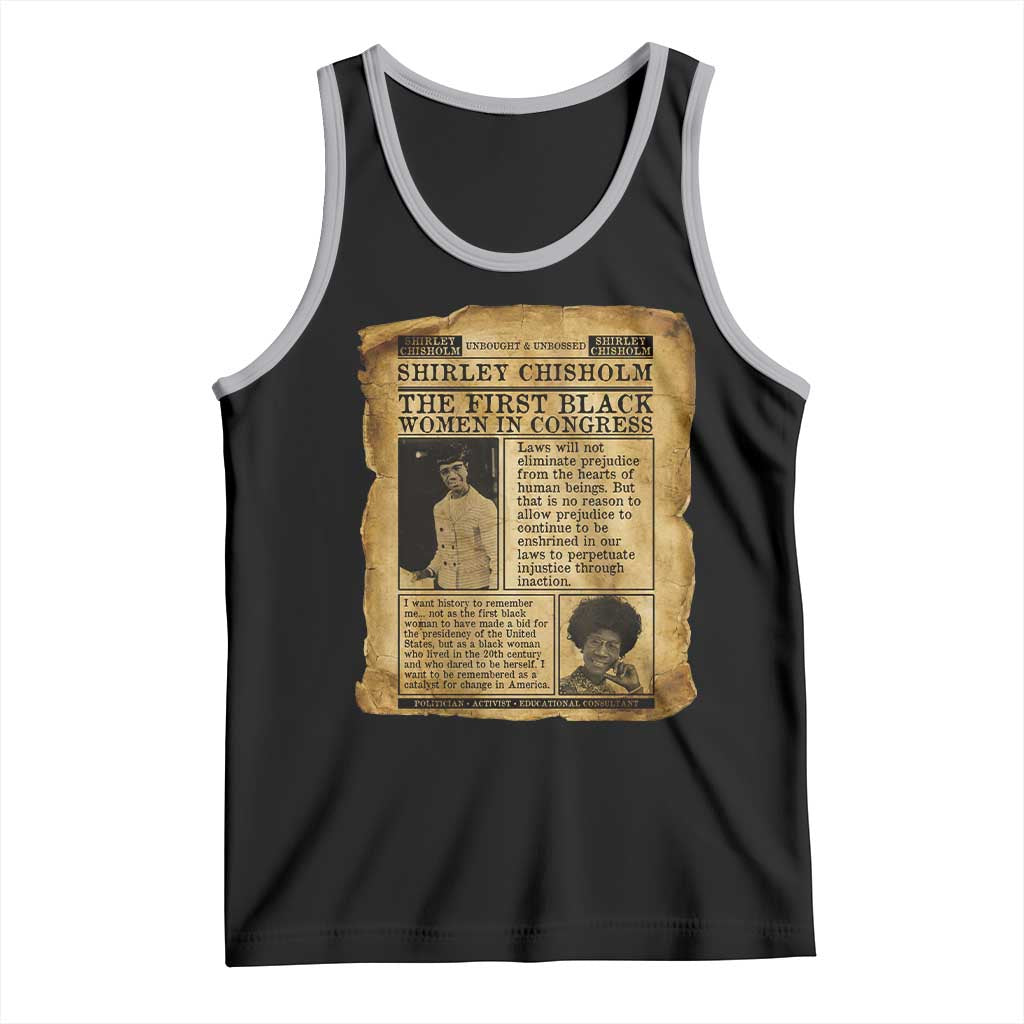 Vintage Newspaper Shirley Chisholm Tank Top First Black Woman In Congress TS12 Black Athletic Heather Print Your Wear