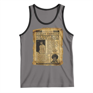 Vintage Newspaper Shirley Chisholm Tank Top First Black Woman In Congress TS12 Deep Heather Black Print Your Wear