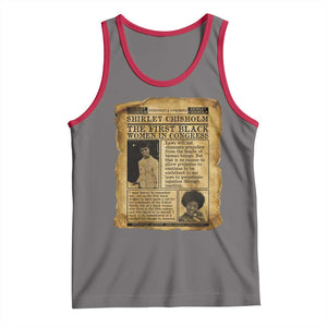 Vintage Newspaper Shirley Chisholm Tank Top First Black Woman In Congress TS12 Deep Heather Red Print Your Wear