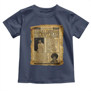 Vintage Newspaper Shirley Chisholm Toddler T Shirt First Black Woman In Congress TS12 Navy Print Your Wear