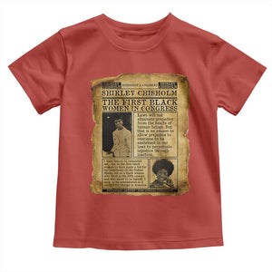 Vintage Newspaper Shirley Chisholm Toddler T Shirt First Black Woman In Congress TS12 Red Print Your Wear