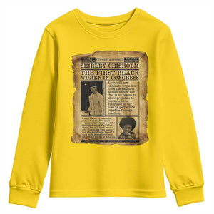 Vintage Newspaper Shirley Chisholm Youth Sweatshirt First Black Woman In Congress TS12 Daisy Print Your Wear