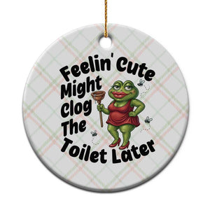 Funny Frog Bathroom Jokes Ceramic Ornament Feeling Cute Might Clog The Toilet Later TS12 1pc Christmas Plaid Print Your Wear