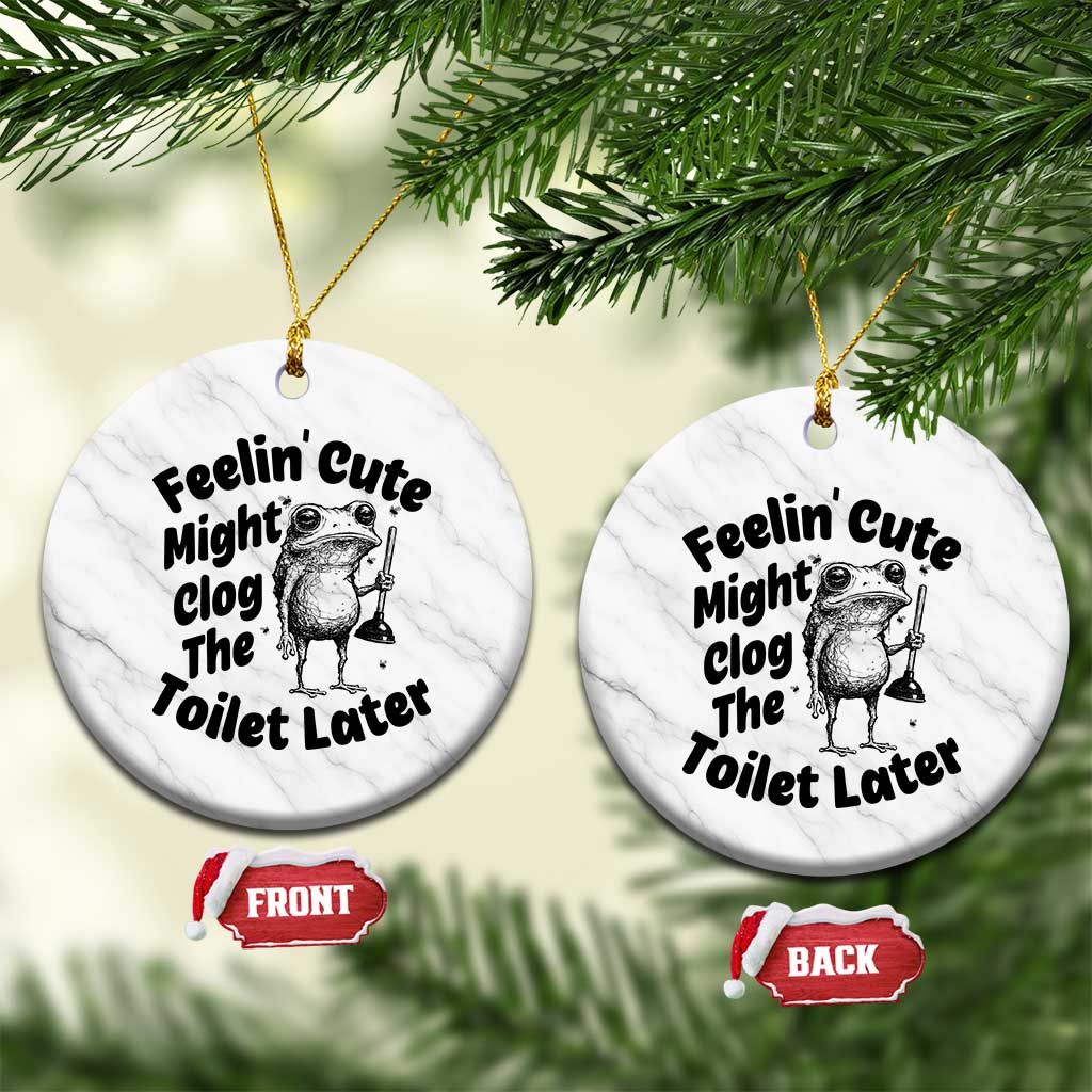 Funny Plumber Frog Gift Ceramic Ornament Feeling Cute Might Clog The Toilet Later TS12 1pc White Marble Print Your Wear