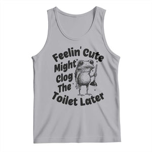 Funny Plumber Frog Gift Tank Top Feeling Cute Might Clog The Toilet Later TS12 Athletic Heather Print Your Wear