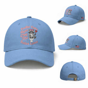 Feeling Cute Might Clog Toilet Later Baseball Cap Funny Raccoon TS12 Baseball Cap Universal Fit Light Blue Print Your Wear