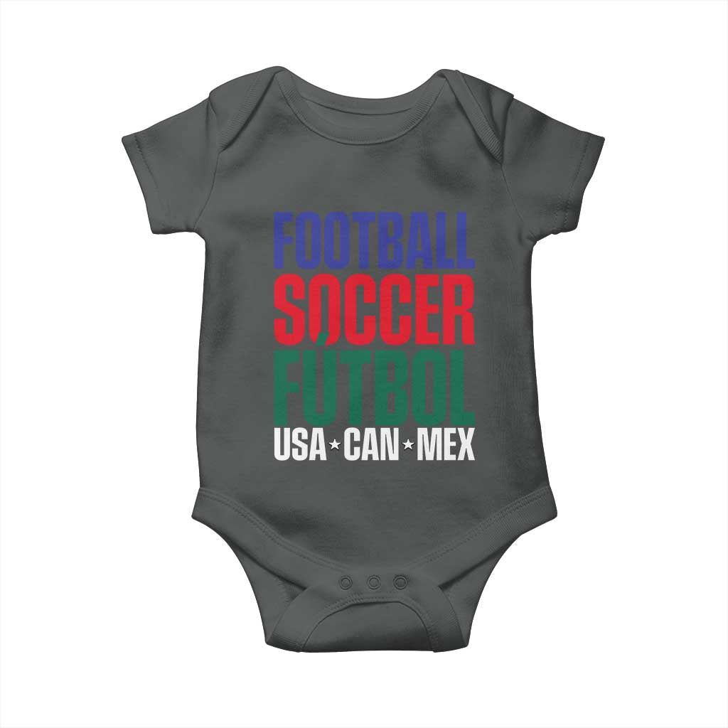 Canada Mexico USA Baby Onesie Football Fan Gift TS12 Dark Heather Print Your Wear