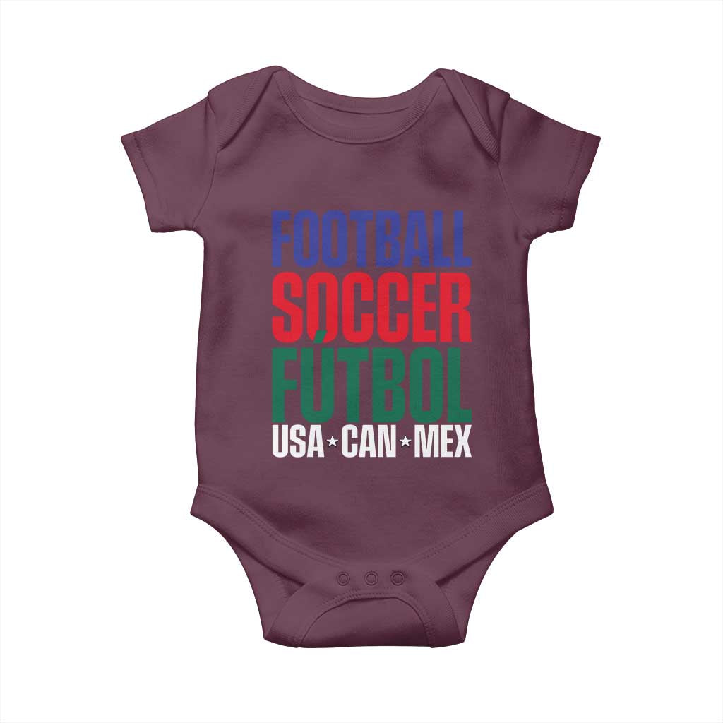 Canada Mexico USA Baby Onesie Football Fan Gift TS12 Maroon Print Your Wear