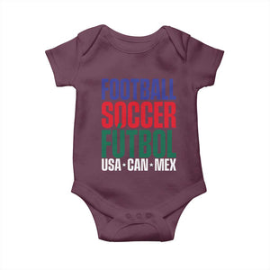 Canada Mexico USA Baby Onesie Football Fan Gift TS12 Maroon Print Your Wear