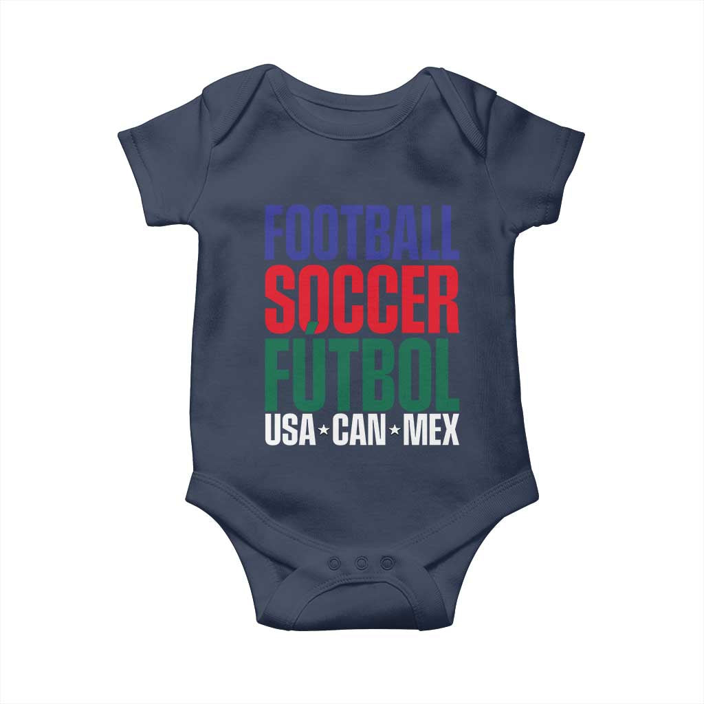 Canada Mexico USA Baby Onesie Football Fan Gift TS12 Navy Print Your Wear