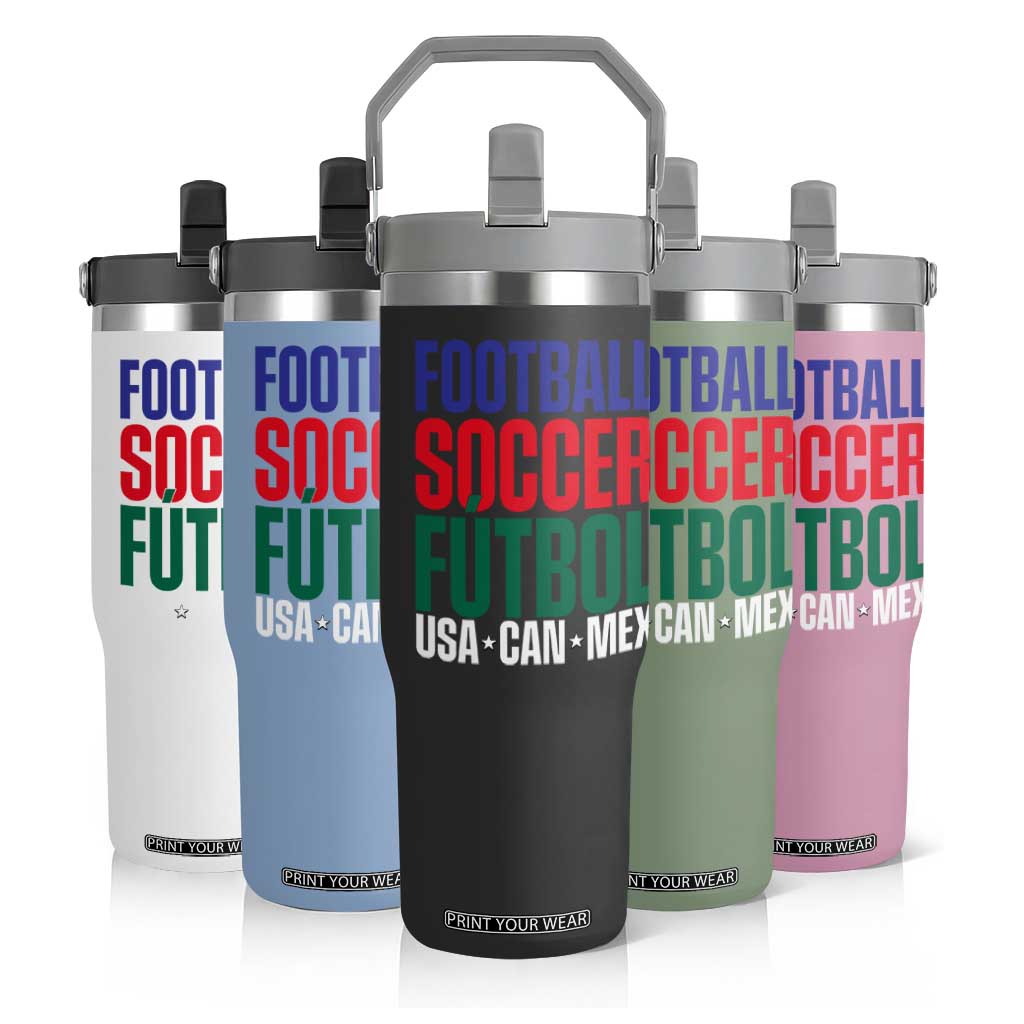 Canada Mexico USA Flip Straw Tumbler Football Fan Gift TS12 Print Your Wear