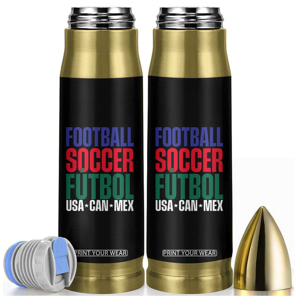 Canada Mexico USA Bullet Tumbler Football Fan Gift TS12 Black Print Your Wear