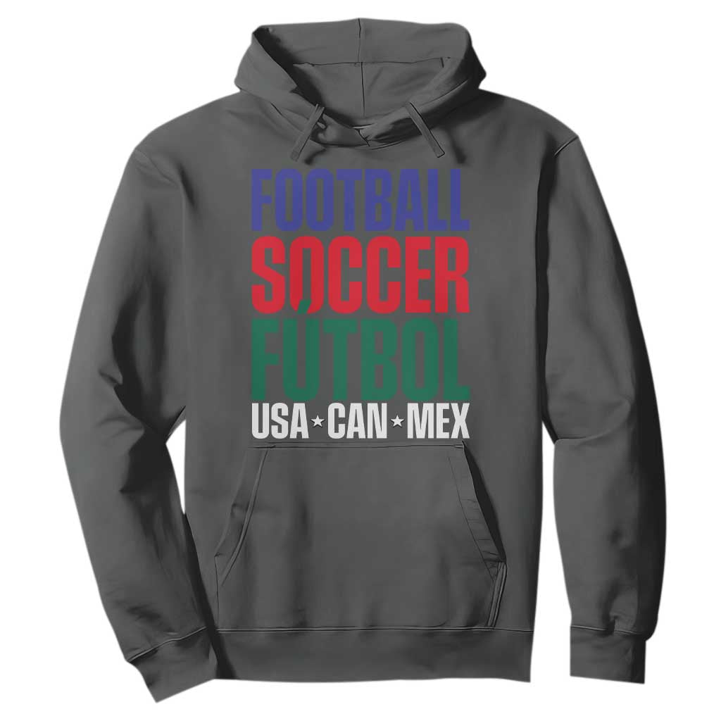 Canada Mexico USA Hoodie Football Fan Gift TS12 Dark Heather Print Your Wear