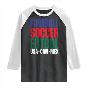 Canada Mexico USA Raglan Shirt Football Fan Gift TS12 Black White Print Your Wear