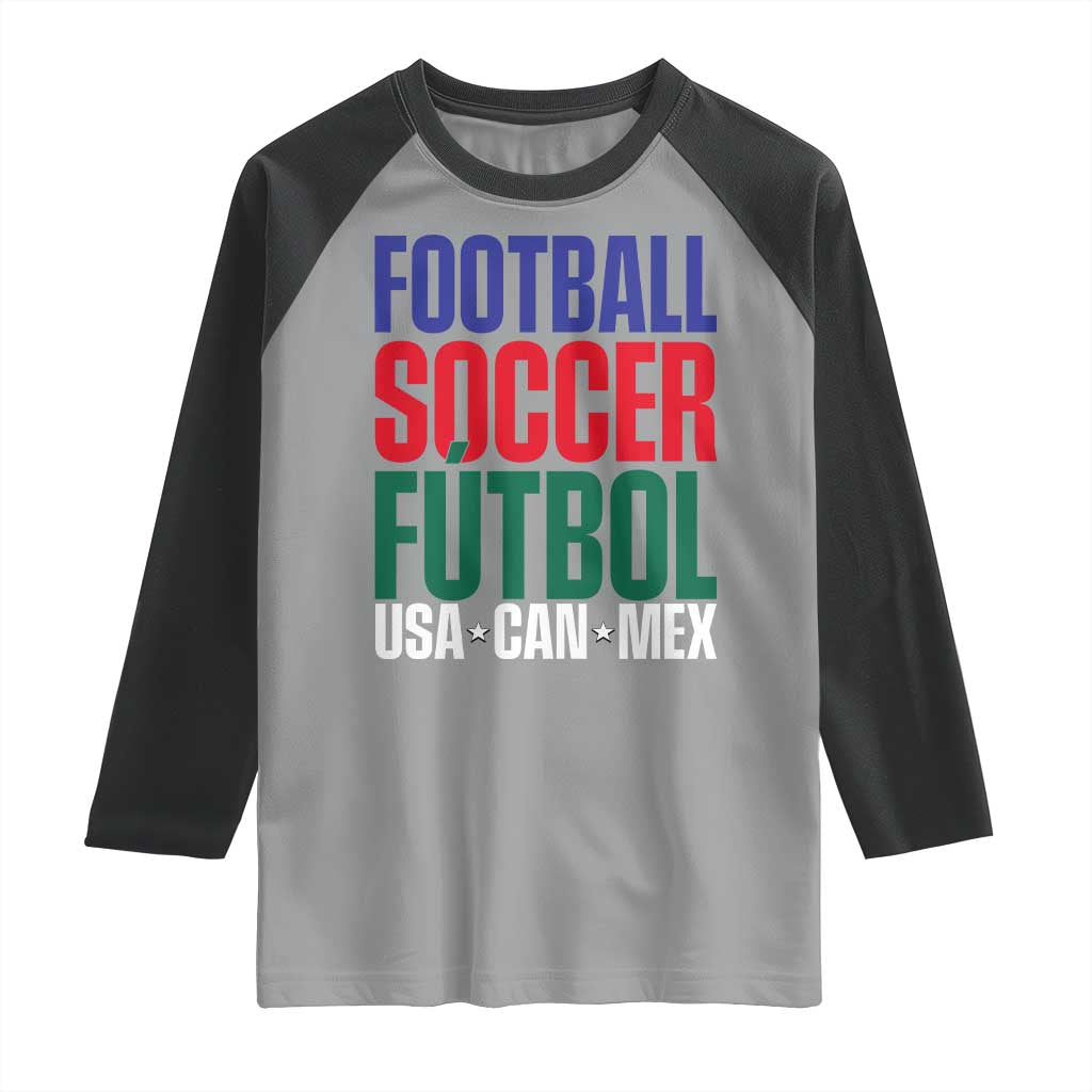 Canada Mexico USA Raglan Shirt Football Fan Gift TS12 Sport Gray Black Print Your Wear