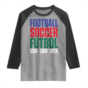 Canada Mexico USA Raglan Shirt Football Fan Gift TS12 Sport Gray Black Print Your Wear