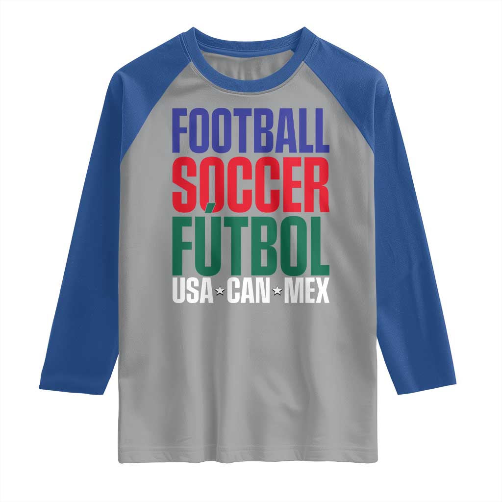 Canada Mexico USA Raglan Shirt Football Fan Gift TS12 Sport Gray Royal Print Your Wear