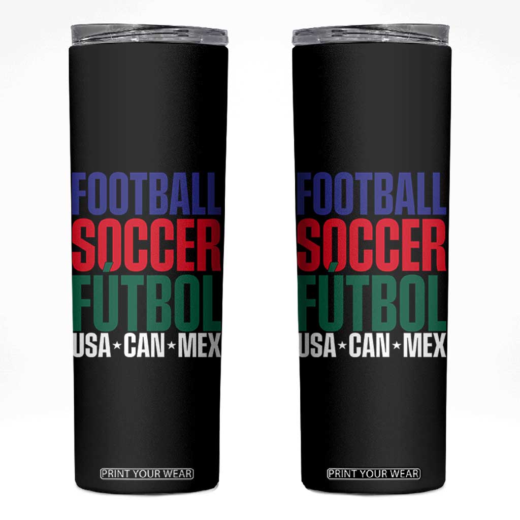 Canada Mexico USA Skinny Tumbler Football Fan Gift TS12 Black Print Your Wear