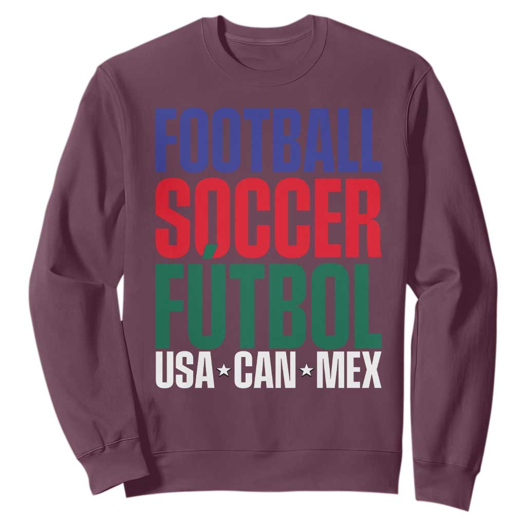 Canada Mexico USA Sweatshirt Football Fan Gift TS12 Maroon Print Your Wear