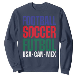 Canada Mexico USA Sweatshirt Football Fan Gift TS12 Navy Print Your Wear