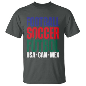 Canada Mexico USA T Shirt Football Fan Gift TS12 Dark Heather Print Your Wear