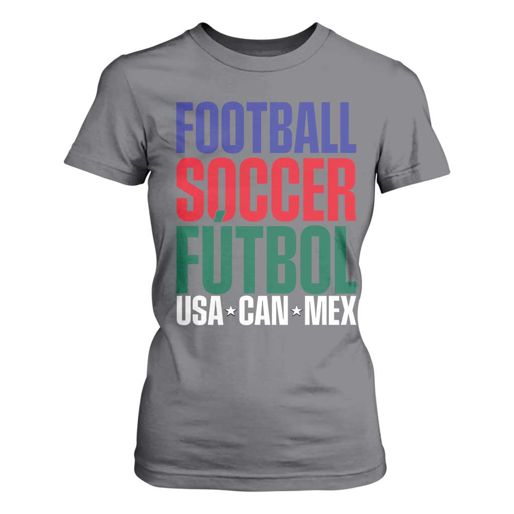 Canada Mexico USA T Shirt For Women Football Fan Gift TS12 Charcoal Print Your Wear