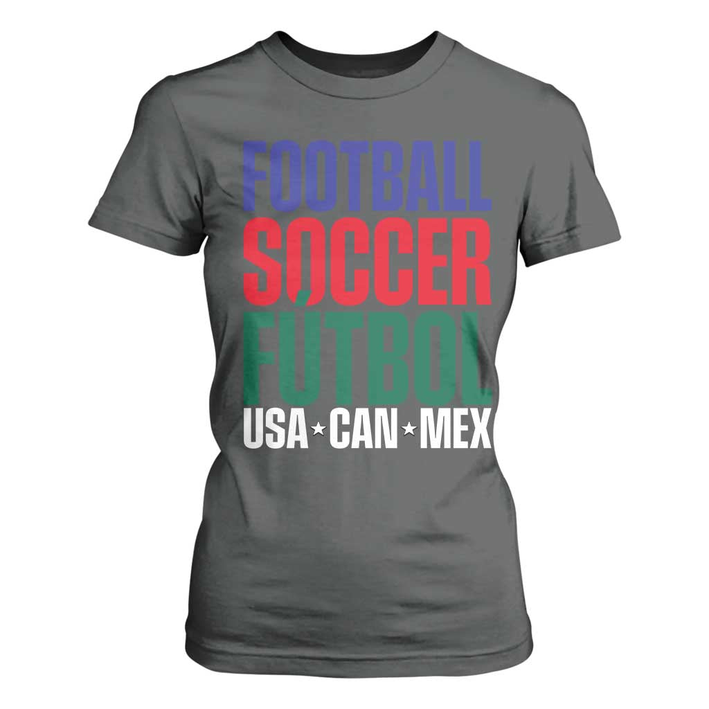 Canada Mexico USA T Shirt For Women Football Fan Gift TS12 Dark Heather Print Your Wear