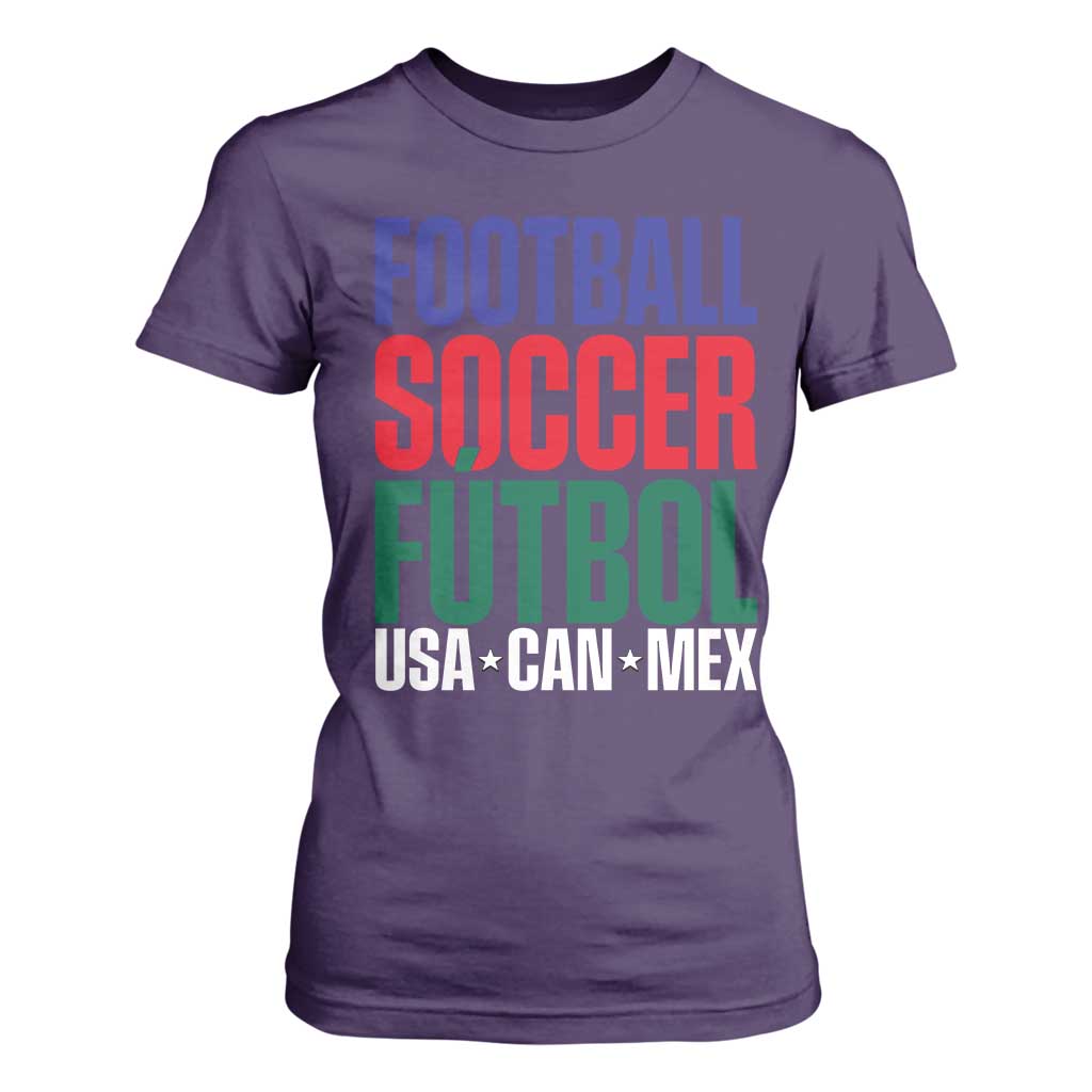 Canada Mexico USA T Shirt For Women Football Fan Gift TS12 Purple Print Your Wear