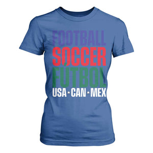 Canada Mexico USA T Shirt For Women Football Fan Gift TS12 Royal Blue Print Your Wear