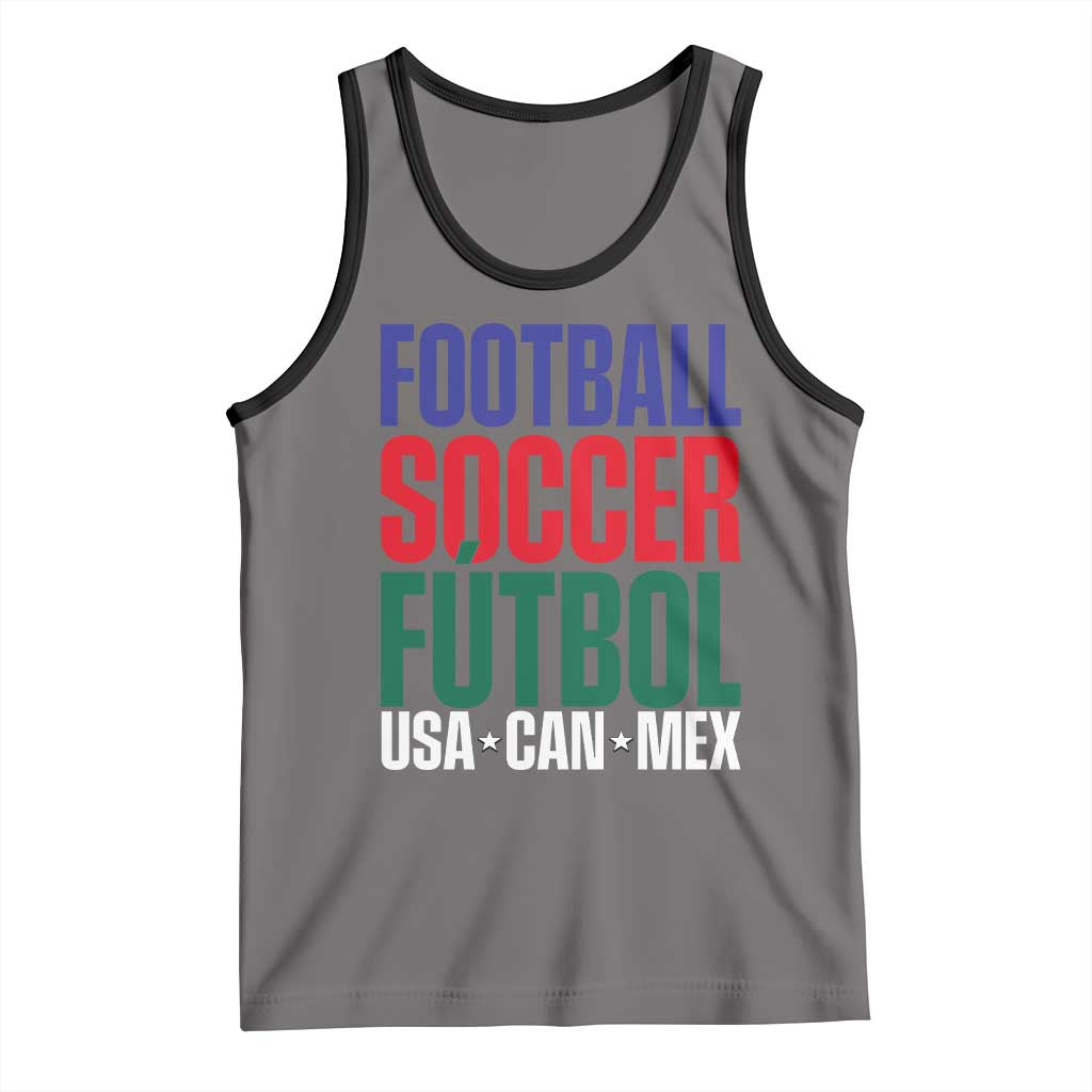 Canada Mexico USA Tank Top Football Fan Gift TS12 Deep Heather Black Print Your Wear